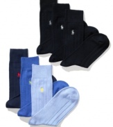 Classic style for all your basics. These socks are a simple way to get great style.