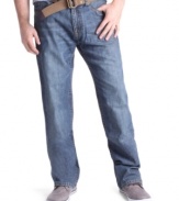 When you just want to just skip all the fuss and pull on a pair of comfortable jeans: Royal Premium Denim's Relaxed Thames Fit five-pocket jeans. (To make things even easier, this pair comes with belt included.)