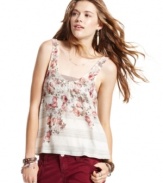 Totally cute, this floral-print tank top from American Rag adds feminine style to your wardrobe!