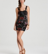 Achieve knockout status in this Free People mini dress--sure to be a hit at your next celebration. Florals meets lacy trim for a scintillating look that proves you mean business when it comes to your fashion statements.