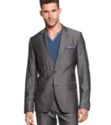 Gray is the way this season with this two-button blazer from American Rag.