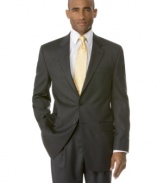 Timeless style in a timely package. Classic two-button wool blazer has a handsome drape and simple style that's well-suited for any occasion. Notch lapel. Chest welt pocket. Front flap pockets. Center-back vent.