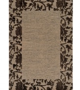 With a solid ground surrounded by silhouettes of elegant bordered damask florals, this Momeni rug is at once delicate and dramatic. Power-loomed from soft and durable polypropylene (perfect for those high-traffic areas in your home), this rug has a beautiful drop-stitch finish that adds exceptional depth and texture to the surface.