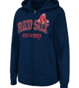 Give it up for the team you love. This Majestic Apparel Red Sox hoodie is the ultimate show of support--fitted for a woman's body!