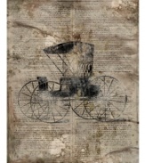 Imagine smoke-filled Parisian cafés and cobblestone streets with horse-drawn carriages. Motion Art XX brings the romanticism of bygone Paris to your home with this mysterious print of a horseless carriage on old French newsprint.