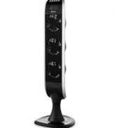 A handy remote puts comfort in the palm of your hand and helps you to keep your cool, expertly adjusting the temperature on this slim and sleek tower fan. An independent three-blade system with zone technology evenly spreads fresh air around so you feel right at home. 5-year limited warranty. Model BTF4310A-BU.