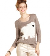 American Rag jumps on the intarsia train with this super-fun graphic sweater (and brings our dream of owning a polar bear closer to reality!)