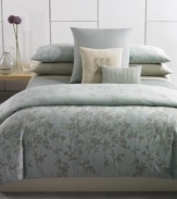 Cool, casual and contemporary, Calvin Klein's Marin comforter set updates your room with a look of natural sophistication. Shadowy layers of field flowers in hues of peat, stone and sky embellish a textured hatch ground for style that looks as good as it feels.