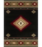 Broaden your palette with Southwest flavor. The Hudson rug from Sphinx depicts a versatile diamond pattern in midnight black for a look that's as elegant as it is casual. Crafted of durable polypropylene for years of long-lasting beauty.