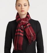 Ultra soft cashmere in an iconic check pattern with fringed ends. CashmereAbout 12 X 66Dry cleanMade in UK