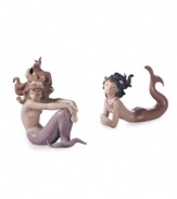 From under the sea to your living room shelf, the Fantasy mermaid figurine from Lladro evokes another world entirely in delicately glazed porcelain. Shown right.