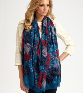 A beautiful floral print with baby fringe details. ModalAbout 47¼ X 67Dry cleanImported 