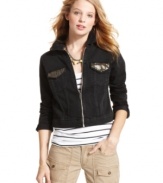 Levi's fancifies its classic Trucker denim jacket with downtown-cool sequins and tough, exposed zippers.