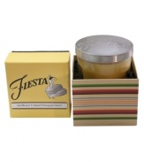 Yet another reason to love Fiesta, this sunflower-yellow candle brightens your den, kitchen or bath with the smell of juicy island pineapple. A metal lid embossed with the style icon's famous flamenco dancer caps it all off. With a coordinating gift box.