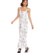 Pink Rose enlivens this casual maxi with a fun and colorful print! Style the dress with a pair of summery espadrilles for a look that's beyond cute!