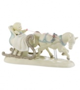 It's off to grandma's house in glitter and precious porcelain bisque as this charming figurine pays tribute to classic holidays spent with family. From Department 56.