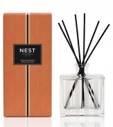 Orange blossom, orchid, tiare flower and freesia are combined with tangerine, lemon and musk. NEST Fragrances Reed Diffusers are carefully crafted with the highest quality fragrance oils and are designed to continuously fill your home with a lush, memorable fragrance. The alcohol-free formula releases fragrance slowly and evenly into the air for approximately 90 days. To intensify the fragrance, occasionally flip the reeds over. 5.9 oz. 