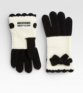 EXCLUSIVELY AT SAKS. Crafted from a beautiful gypsy yarn crochet, these ultra-cozy, ultra-plush gloves are designed with a scalloped trim and bow.Wool/rayon/nylon/cashmerePull-on styleLength, about 8Dry cleanMade in Italy