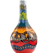 Depicting everything from sea to sky, the handcrafted and artfully hand-painted Charlotte 1 vase gets noticed in any room. A fun shape and vibrant acrylics make it hard to believe it's simply papier-mache.