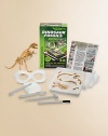 Aspiring paleontologists can fossilize, dig up, and reconstruct a dinosaur skeleton replica with this fascinating kit.Learn how fossils form, are excavated, and how dinosaur bones are pieced togetherRecreate the process of fossilization by burying your dinosaur bones in layers of plaster rock