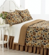 Earthly delights. Heritage florals in natural tones of mocha, amber and ivory give Lauren Ralph Lauren's Norrington comforter set nature-inspired beauty. Featuring a diamond-print bedskirt and reverse. (Clearance)