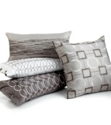 Rows of embroidery in ultra-modern hues embellish pure Pima cotton with style and sophistication. This Hotel Collection pillow features  zipper closure.