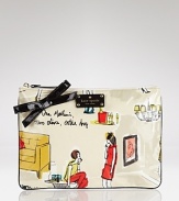 Parisian fashion illustrator Garance Dore's girlish sketches dress up this simply styled pouch, crafted of glossy leather. Carry it to bring a touch of Left Bank charm to your accessories repertoire.