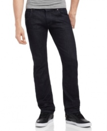 Dial down your denim with this crinkled dark-wash, straight-leg style from Armani Jeans. Dial down your denim with this crinkled dark-wash, straight-leg style from Armani Jeans.