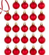 Red all over. A mix of matte and shiny ball ornaments provides reliable cheer season after season in family-friendly plastic from Kurt Adler.