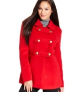 You're in the military (coat) now! Style&co.'s button-tabbed touches give this topper structured appeal.