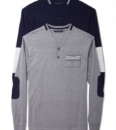 Get your long-sleeved look for fall with these modern and cool henley shirts from Sean John.