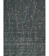 With a flowing floral motif, this area rug offers an organic appeal to your decor. Vines intertwine over a steely blue background, each branch hand-carved to add that extra dimension and eye-pleasing interest.