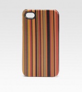 Multicolor striped leather snaps over your iPhone® for a stylish cover.Leather over polycarbonateMicrofiber lining2½W X 4½HImportedPlease note: iPhone® not included.