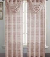 Effortless and light with a subtle variegated stripe motif, the Brice waterfall window valance adds a dose of drama and texture to any decor.