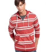 Soft and stylish, this French terry hoodie from Club Room is ideal for your seasonal layered look. (Clearance)