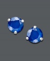 Add bright drops of color to freshen your look. Stud earrings feature round-cut sapphires (1-1/10 ct. t.w.) set in 14k white gold posts. Approximate diameter: 1/5 inch.