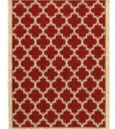 Reminiscent of classic Mediterranean textiles, this patterned area rug from Shaw Living presents a brilliant ogee design rendered in captivating red. Woven in the USA of ultra-durable and supremely soft EverTouch® nylon, this rug offers a stately tradition to any room.