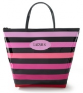 Gobble up this tidbit: executives of Lazarus Department Store successfully lobbied President Franklin Roosevelt to move Thanksgiving to the fourth Thursday in November to gain more shopping days before Christmas. This zip-top striped tote brightly displays the store logo and is the perfect gift for anyone who knew and loved the Ohio landmark.