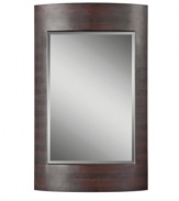 Traditional yet sleek and modern, the Seldovia mirror is the epitome of masculine style, perfect for any space requiring depth and solidity. Its generously beveled mirror and the convex-front of the frame, which features a slightly distressed espresso finish, add to the gravitas of the entire piece.