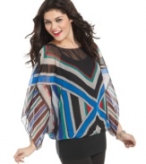 Represent chic style and wear it like a flag with this super vivid chiffon top from Rampage!