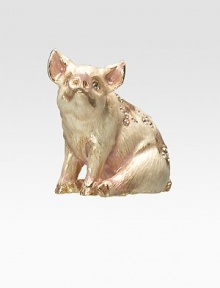 A whimsical keepsake figurine is handcrafted in weighty, 10K goldplated pewter with Swarovski crystal detail. 1W X 1½H X 1¾D Made in USA A whimsical keepsake figurine is handcrafted in weighty, 10K goldplated pewter with Swarovski crystal detail. 1W X 1½H X 1¾D Made in USA