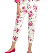 Cheerful blooms awaken these skinny cropped pants by Charter Club. Slimming technology makes them really a flattering choice.