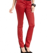 Look party-perfect in Jessica Simpson's five-pocket style sateen skinny pants!