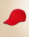 A preppy baseball cap in signature cotton twill is finished with iconic pony embroidery.Six-panel constructionEmbroidered ventilating grommetsChannel-stitched brimAdjustable, side buckle strapCottonImported