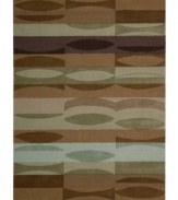 Enhance any modern home décor with this unique and multi-faceted Nourison area rug. It features abstract curves and appealing linear designs which are expertly hand-carved in 100% wool for exciting textured, embossed and shadow effects.