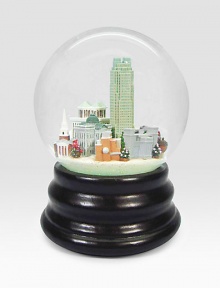 EXCLUSIVELY OURS. A singular holiday addition for locals and transplants alike plays the tune What a Wonderful World and features notable Raleigh landmarks, including: BB&T Tower Building Legislative Building & State Capitol BTI Center for the Performing Arts Hayes Barton Church Saks Building Executive Mansion Exploris Museum Glass dome with resin figures 6 high Imported EXCLUSIVELY OURS. A singular holiday addition for locals and transplants alike plays the tune What a Wonderful World and features notable Raleigh landmarks, including: BB&T Tower Building Legislative Building & State Capitol BTI Center for the Performing Arts Hayes Barton Church Saks Building Executive Mansion Exploris Museum Glass dome with resin figures 6 high Imported