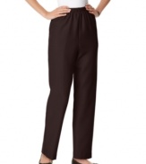 Straight leg pants by Alfred Dunner feature a comfy elastic waistband and a classic fit.