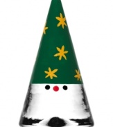 Give a modern home a festive feel with Anna Ehrner's abstract elf figurine, featuring a cone of hand-painted glass from Kosta Boda.