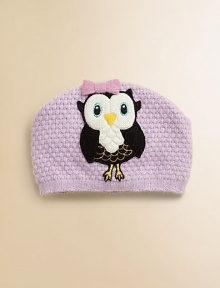 Contrasting owl design adds a dose of charm to this textured wool-blend hat with a soft cashmere finish. Polyester/nylon/wool/angora/cashmereHand washImported Contrasting owl design adds a dose of charm to this textured wool-blend hat with a soft cashmere finish. Polyester/nylon/wool/angora/cashmereHand washImported