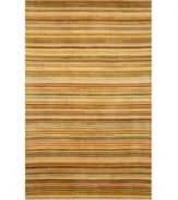 What's your line? This area rug from Liora Manne delivers a sea of stripes in a rainbow of beautiful pastel colors, bringing warmth and vibrancy to every corner of the room. Hand-tufted in India from 100% wool with a thick half-inch pile for a soft, gentle hand.